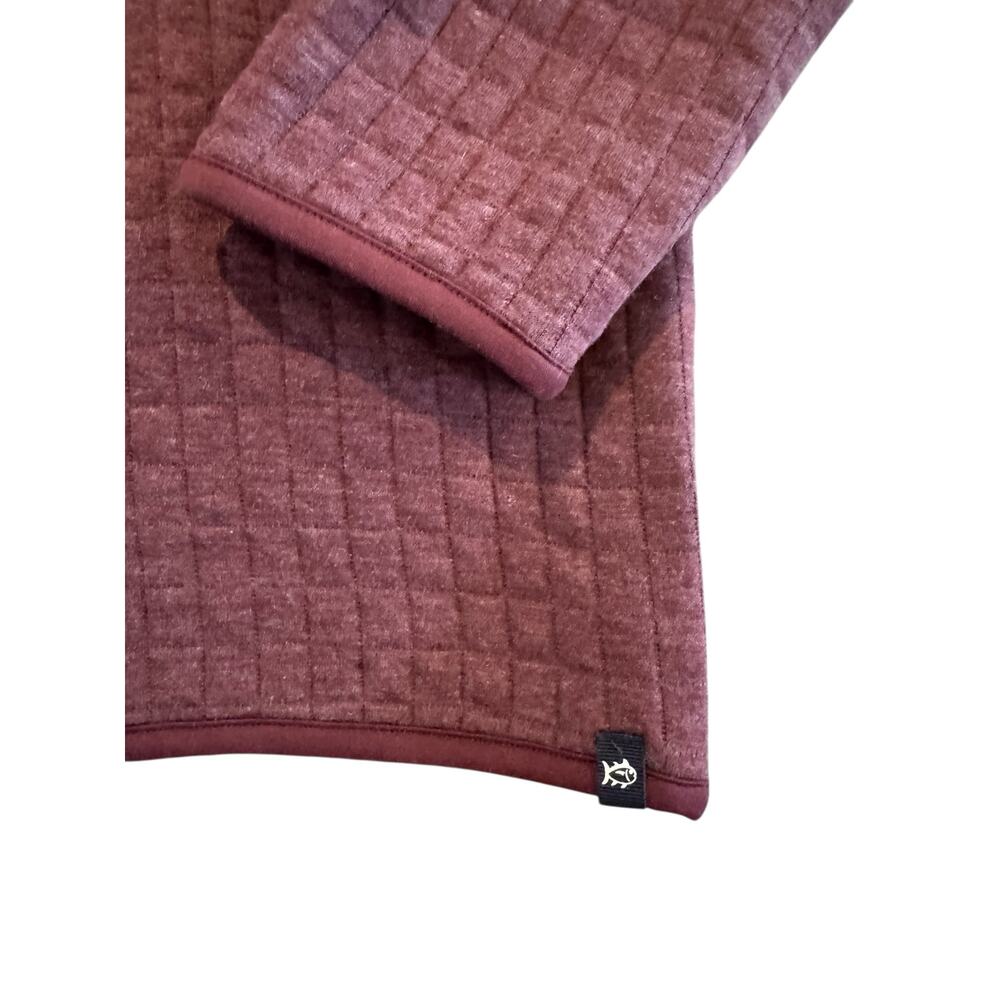 Men’s XL Maroon Quilted Quarter Zip Pullover Sweater Long Sleeve Casual Comfort - Picture 5 of 8